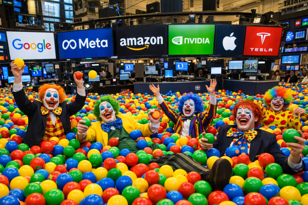 Wall Street Traders behaving like clowns