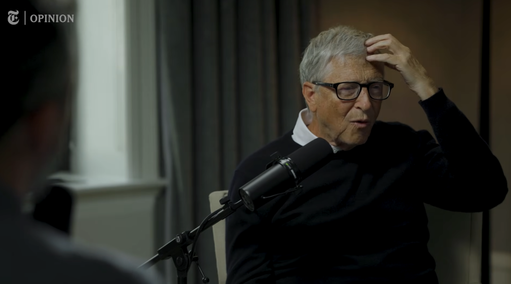 Bill Gates with an amazed look on his face